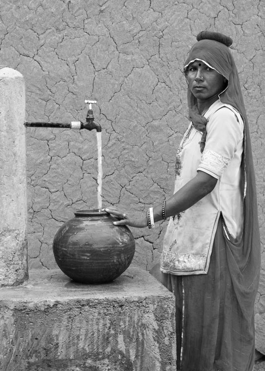 Leaving No One Behind: Human Right to Water in India - Sufficient water for drinking and personal uses available from a public tapstand in a village in Jaipur district, Rajasthan